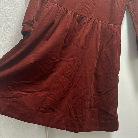 Madewell Easy Corduroy Rusted Burgundy Puff-Sleeve Mini Dress - Picture 8 of 11